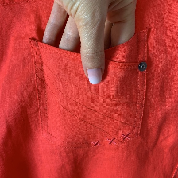 ☀️ New with tags ECRU salmon coloured linen capri - Picture 3 of 8